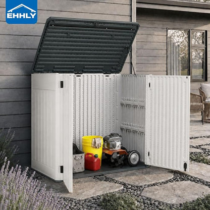 EHHLY Horizontal Resin Storage Shed, 47 Cuft Garden Tool Sheds & Outdoor Storage - Image 7