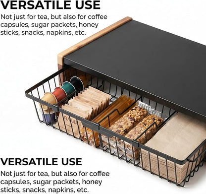 WILDMOS Tea Bag Organizer, Wire Basket Drawer Design - Image 3