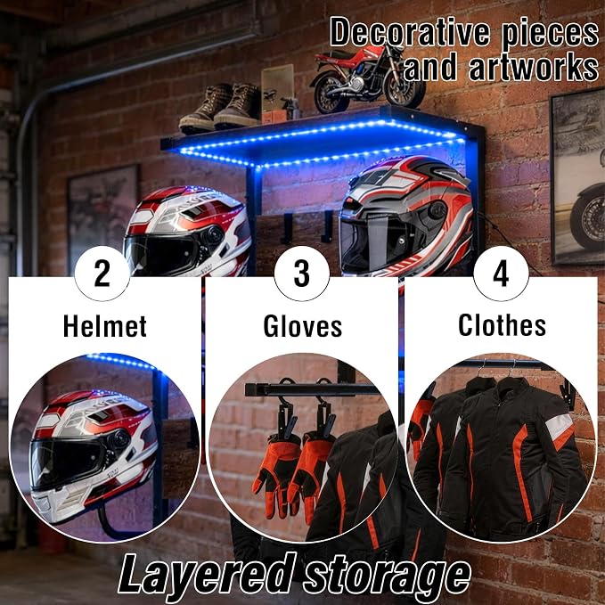 Motorcycle Helmet Rack Wall Mount - Image 5