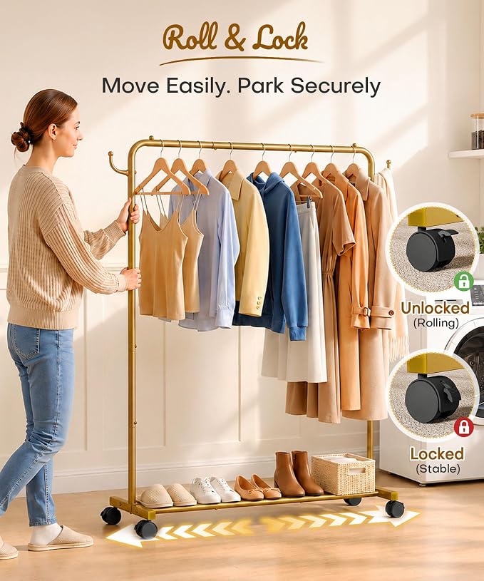 Homde Rolling Clothes Rack - Image 5