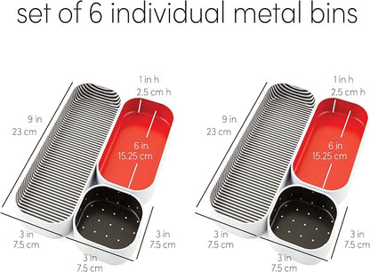 Three by Three Seattle 6 Piece Shallow Metal Organizer Tray Set - Image 3