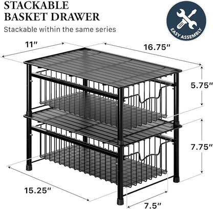 Simple Houseware Stackable Basket Drawer - Image 2