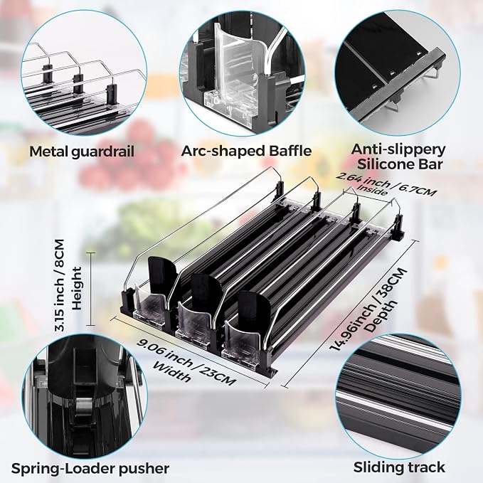 Drink Dispenser for Refrigerator, Self-Pushing Soda Can Organizer for Fridge - Image 6