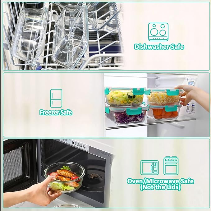 24-Piece Glass Food Storage Containers - Image 4
