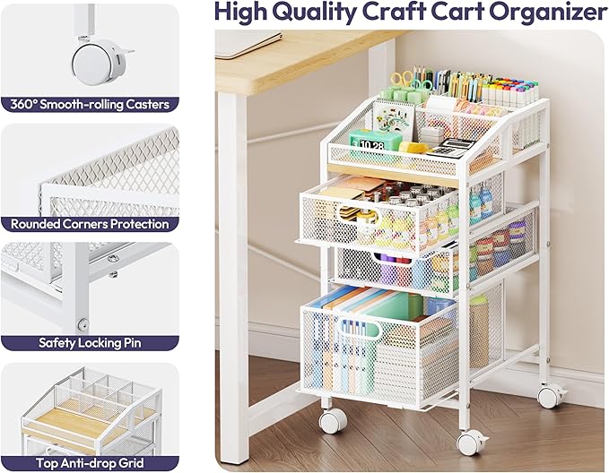 SWTYMIKI Rolling Utility Cart - Image 3