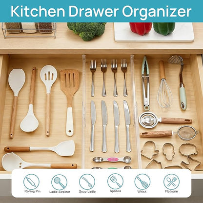 Vtopmart 4 Pack Shallow Drawer Dividers, 2.36" High 12.5"-20.8" Adjustable - Image 7