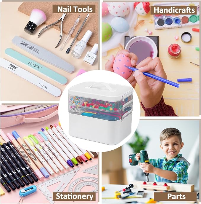 3-Layer Plastic Craft Organizers and Storage Box - Image 7