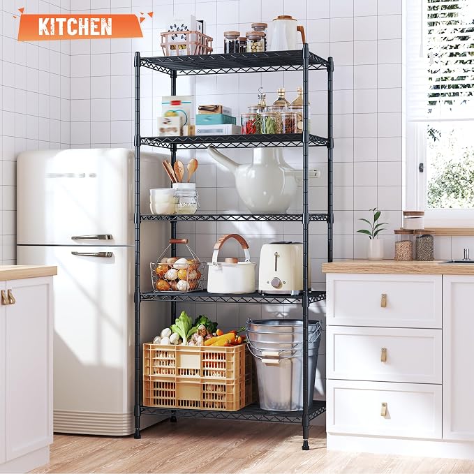 Romorgniz 5-Tier Adjustable Wire Shelving, Kitchen Pantry, Rust-resistant - Image 2