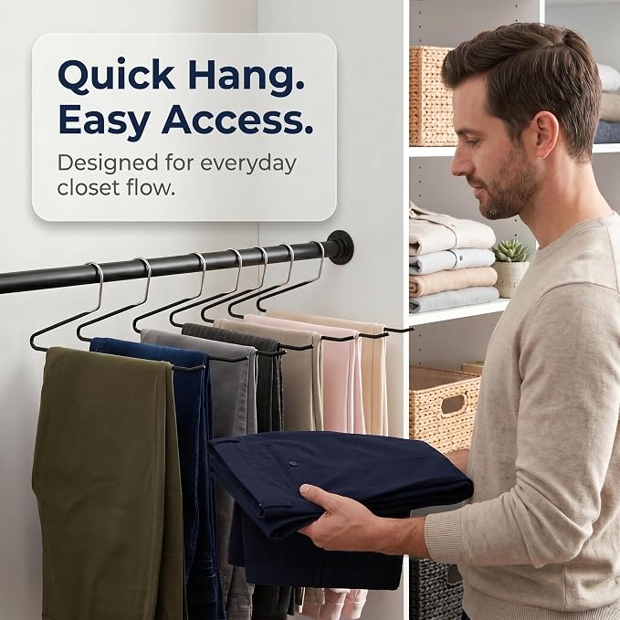 Open Ended Pants Hangers Non Slip – 20 Pack Metal Pant Hangers - Image 7