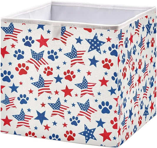 Flag Dog Paw Stars Pattern Closet Organizers Storage Cubes Storage Bins Shelf by Unknown