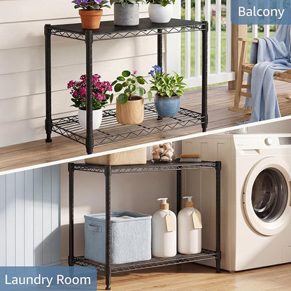 DUMOS 2-Tier Metal Storage Shelves, Heavy Duty Steel Shelving Unit Organizers - Image 8