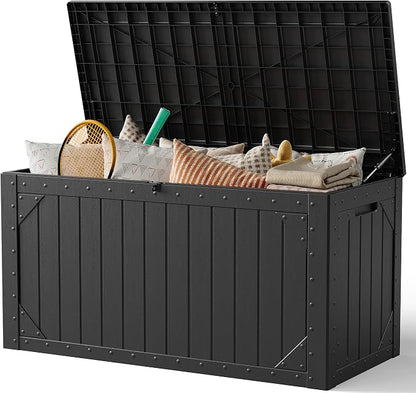 Outdoor Storage Box, 100Gallon Deck Box Outdoor Storage Bench Outside by FoldingFurniture