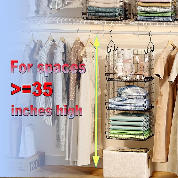X-cosrack 3-Tier Hanging Closet Organizer, Laundry Room Organization | Space - Image 5