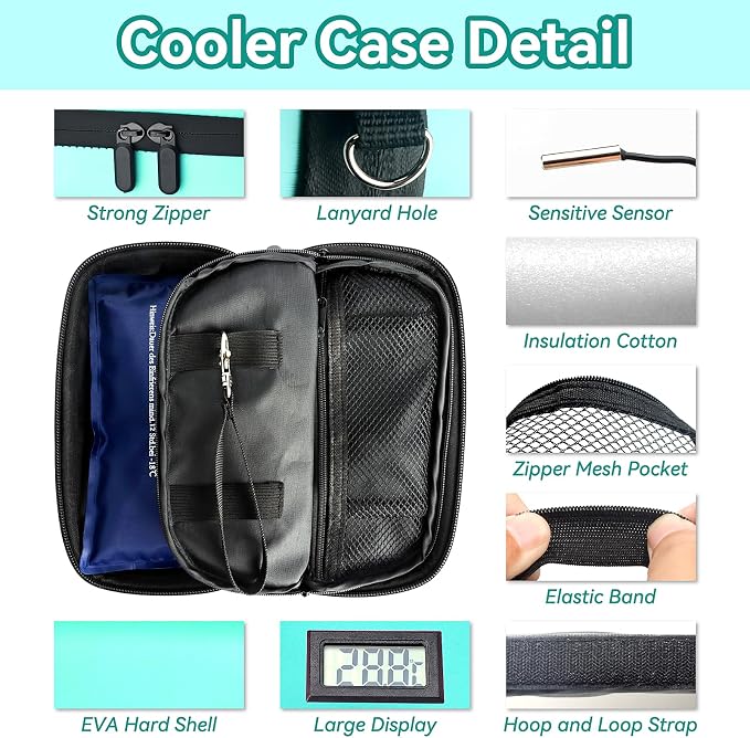 Insulin Cooler Travel Case, TSA Approved Medication Diabetic Cooler Organizer - Image 6