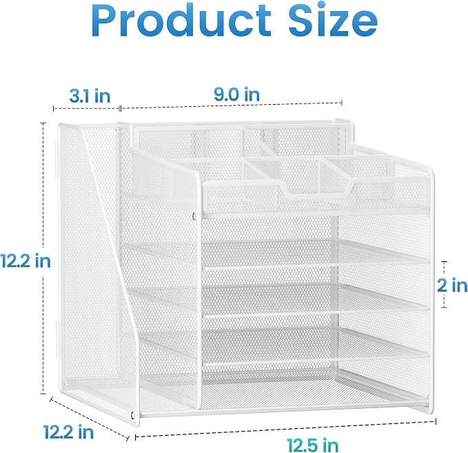 Lavatino Desk Organizer with File Holder-White - Image 6