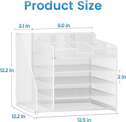 Lavatino Desk Organizer with File Holder-White - Image 6