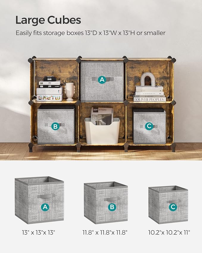 SONGMICS 6 Cube Storage Organizer, Modular Bookshelf, DIY Closet Organizers and - Image 5