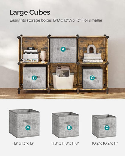 SONGMICS 6 Cube Storage Organizer, Modular Bookshelf, DIY Closet Organizers and - Image 5