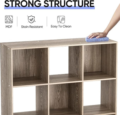 ZenStyle 9 Cube Storage Shelf Organizer, Wooden Bookshelf System Display Cube - Image 6