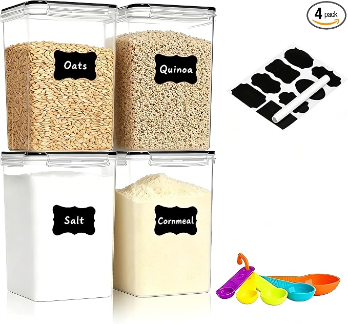 4 Pack Airtight Food Storage Containers by stusgo