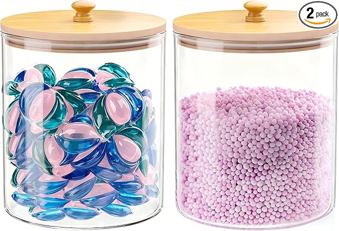 HomePekite 2 Pack Glass Laundry Pods Container, Powder Laundry Detergent by Unknown