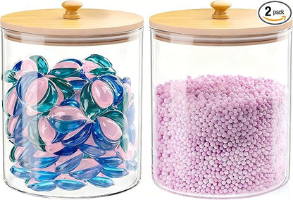 HomePekite 2 Pack Glass Laundry Pods Container, Powder Laundry Detergent by Unknown