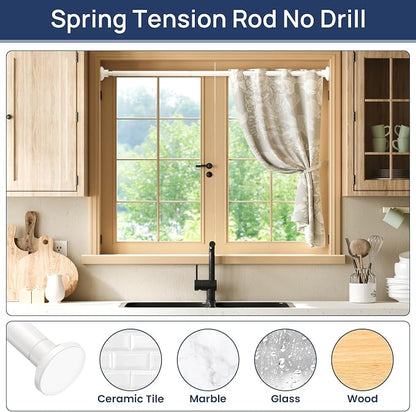 ENJOYBASICS 1" White Shower Curtain Rod, 30-52" Adjustable, Secure Tension | - Image 5