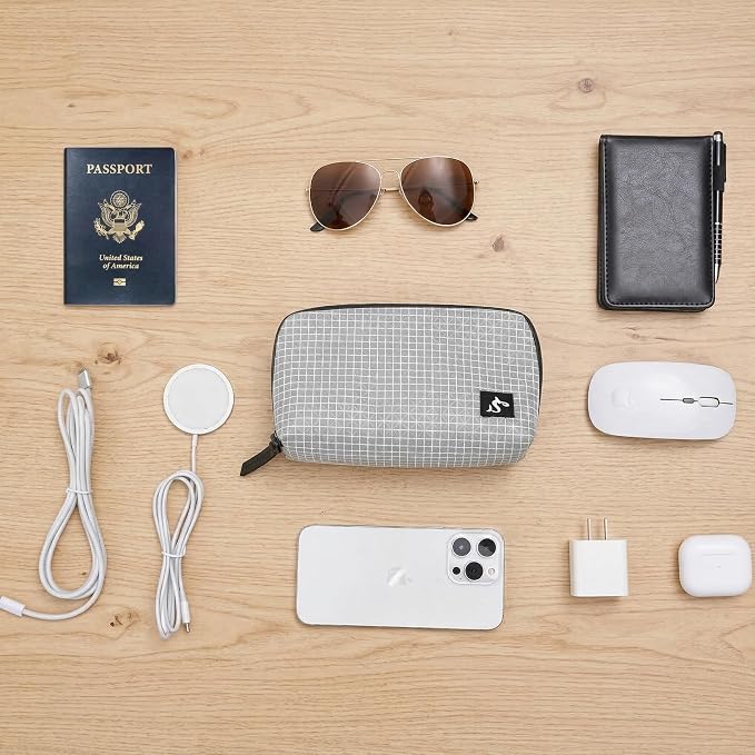 simtoper Small Electronics Organizer Travel Case – Slim Travel Cable Pouch - Image 4