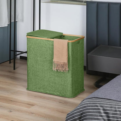 efluky Laundry Hamper with Lid, Double Laundry Hamper with 2 Removable Bags - Image 5