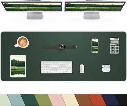 Leather Desk Pad Protector, Large Mat, Mouse Pad, Non-Slip PU Leather Blotter by cebowa