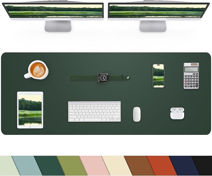 Leather Desk Pad Protector, Office Desk Mat, Large Mouse Pad, Non-Slip PU by cebowa