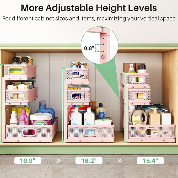 Kitstorack Under Sink Organizer, Slide out Storage Drawer Rack - Image 8