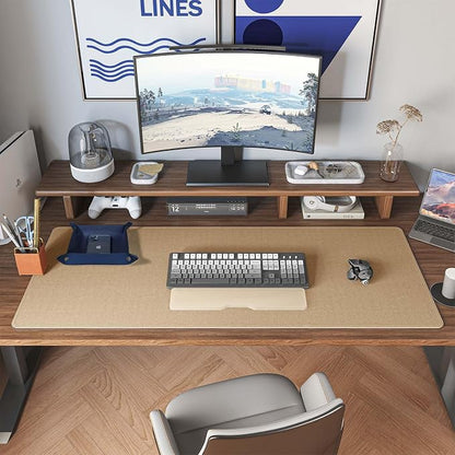 DAWNTREES Dual Sided Desk Mat, Leather Desk Pad, Cork Desk Mat Protector - Image 7