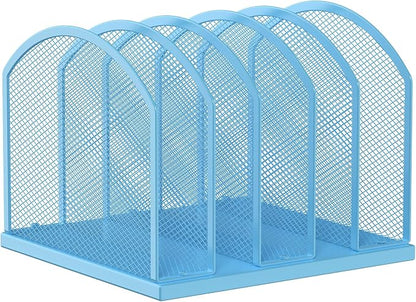 5-Section Vertical Desktop Organizer, 5-Section Mesh File Folder Stand Sorter by Gawerk