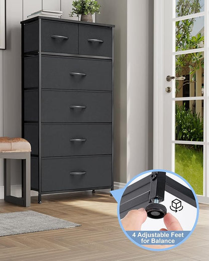 Tall Dresser for Bedroom, 6 Drawers Vertical Fabric Dresser | Sturdy Steel Frame - Image 7