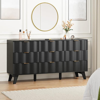 9 Drawer Dresser, Modern Fluted Storage Dresser - Image 7