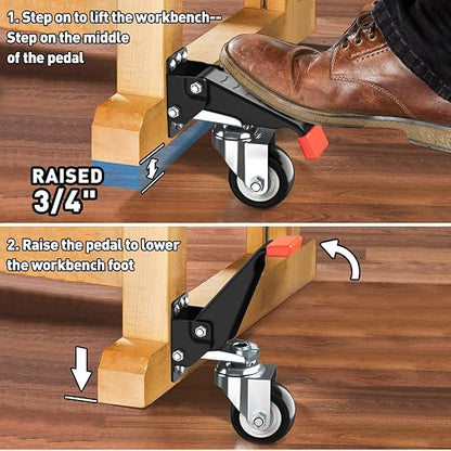 SPACEKEEPER Workbench Casters kit 660 Lbs - Image 4
