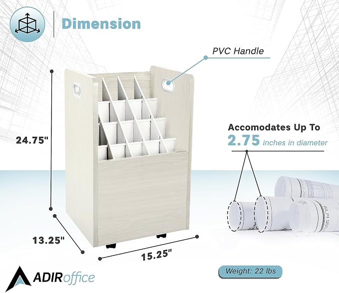 AdirOffice Adir Blue Print Storage Organizer - Image 3