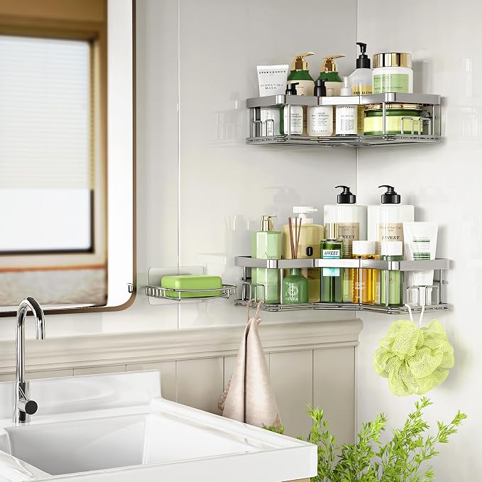 MAXIFFE 3 Pack X-Large Corner Shower Caddy - Image 6