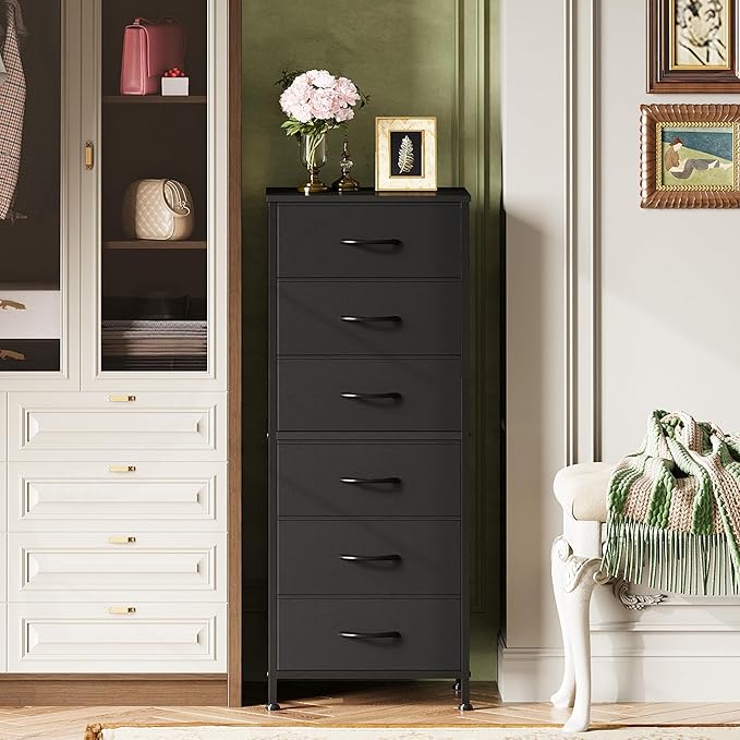 WLIVE Tall Dresser for Bedroom, 6 Drawer Dresser, Tall vertical design - Image 4