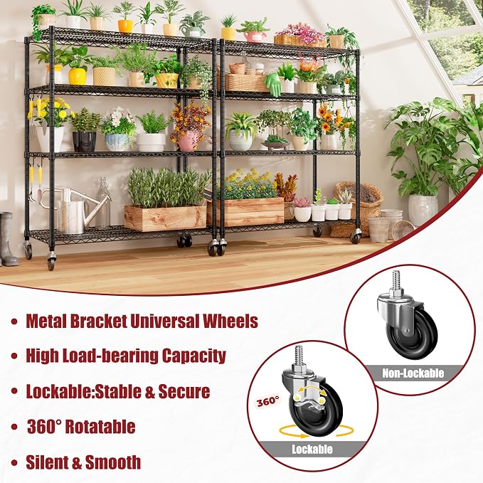 PrimeZone 3 Packs 55.5" W x 24" D x 80" H Heavy Duty Wire Storage Shelves - Image 6