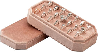 Velvet Ring Organizer Display Tray Jewelry Box Earring Holder Case by COWFEX