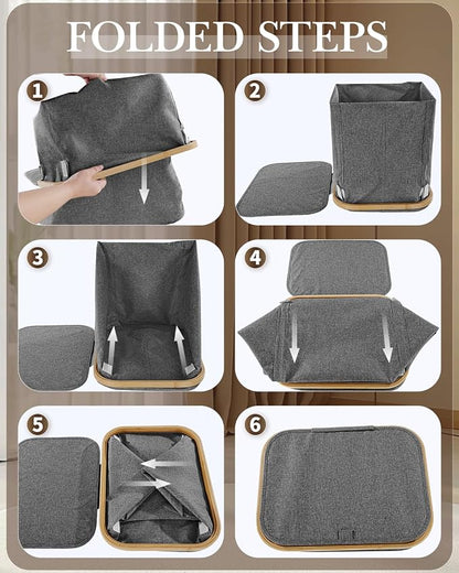 Laundry Hamper with Wheels, 75L Large Clothes Hamper with Removable Inner Bag - Image 8