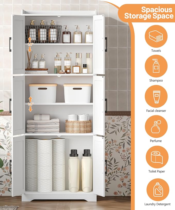 Akxomel Tall Bathroom Floor Cabinet - Image 5