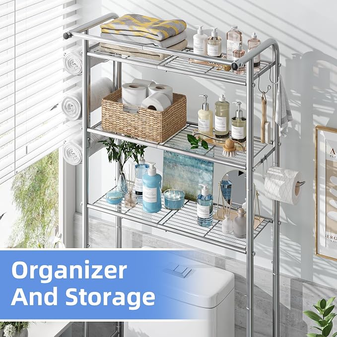 Simple Trending 3 Tier Over The Toilet Rack, Shelf Bathroom, Bathroom Stand - Image 7