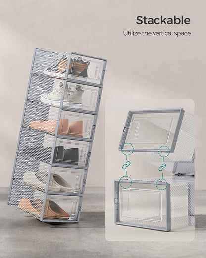 SONGMICS Shoe Boxes, Stackable Clear Plastic Boxes - Image 4