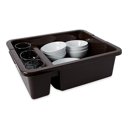 Rubbermaid Commercial Products Standard Divided Bus/Utility Box 7-Gallon Brown - Image 2