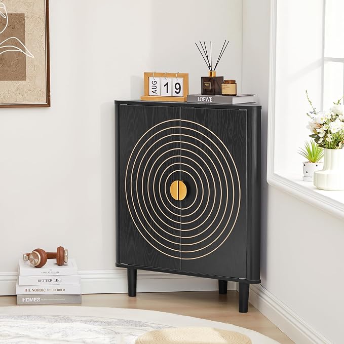 Small Corner Storage Cabinet, Modern Freestanding Floor Cabinet - Image 5