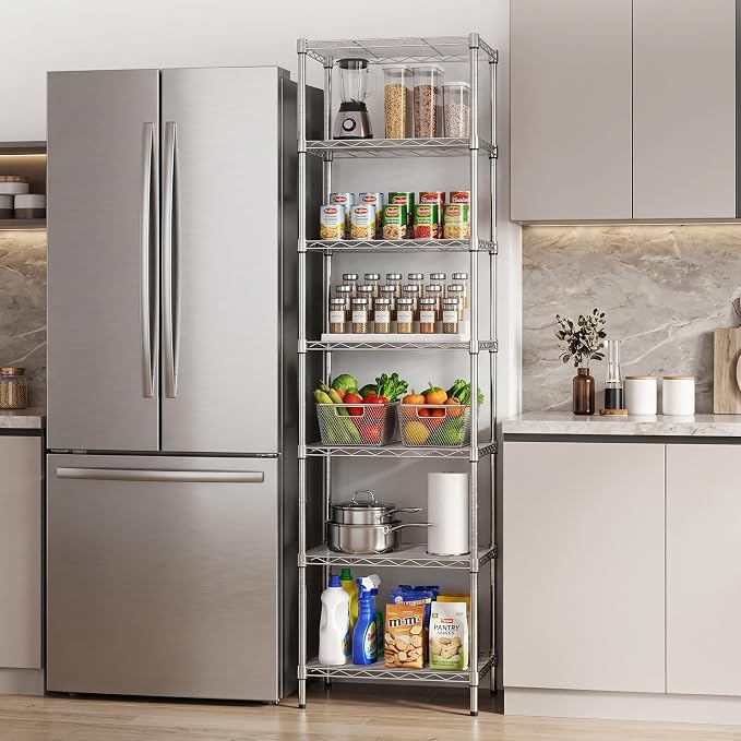 Finnhomy Heavy Duty 7 Tier Wire Shelving, Pantry Shelves - Image 5