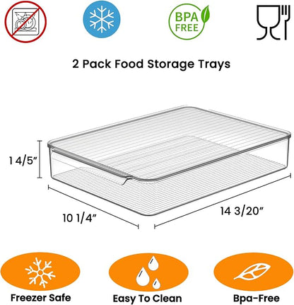 vacane Stackable Freezer Organizer, Flat Produce Saver Sliced Cheese Container - Image 5